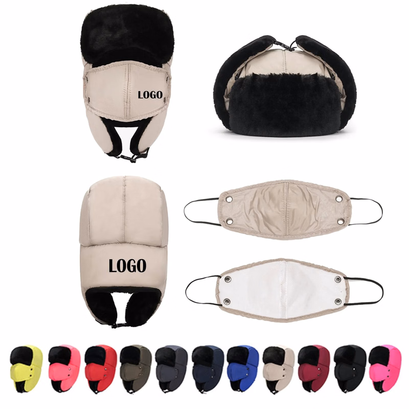 Winter Trapper Hat with Windproof Mask MOQ 20pcs