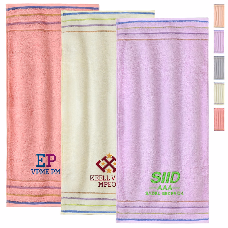 Embroidery Organic Cotton Face Towels For Hotel & Household