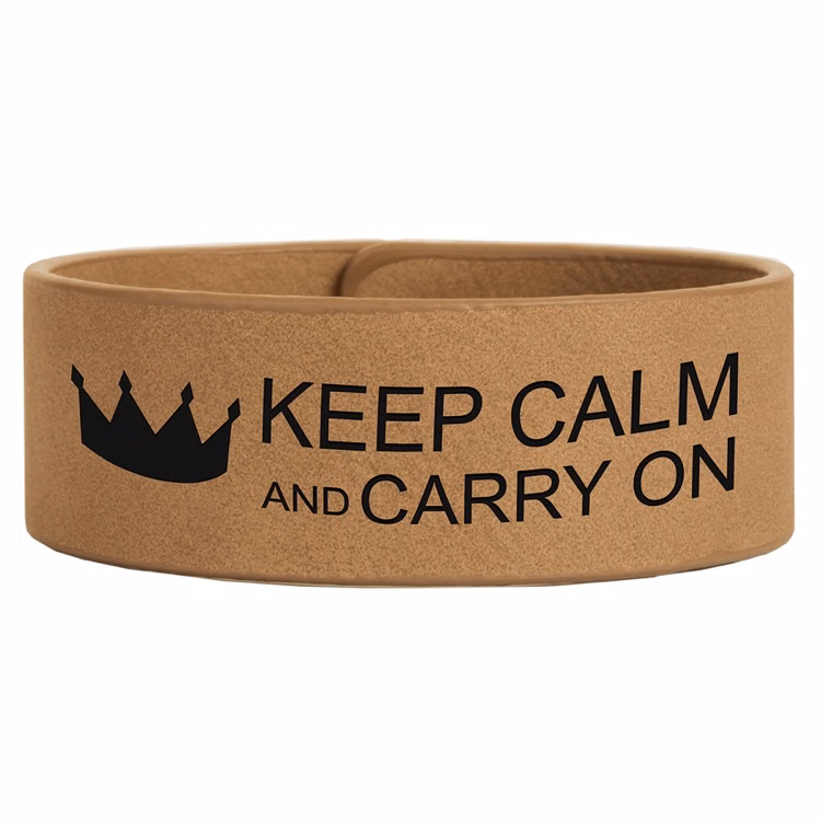 9 1/2" x 1" Light Brown Leatherette Cuff Bracelet
