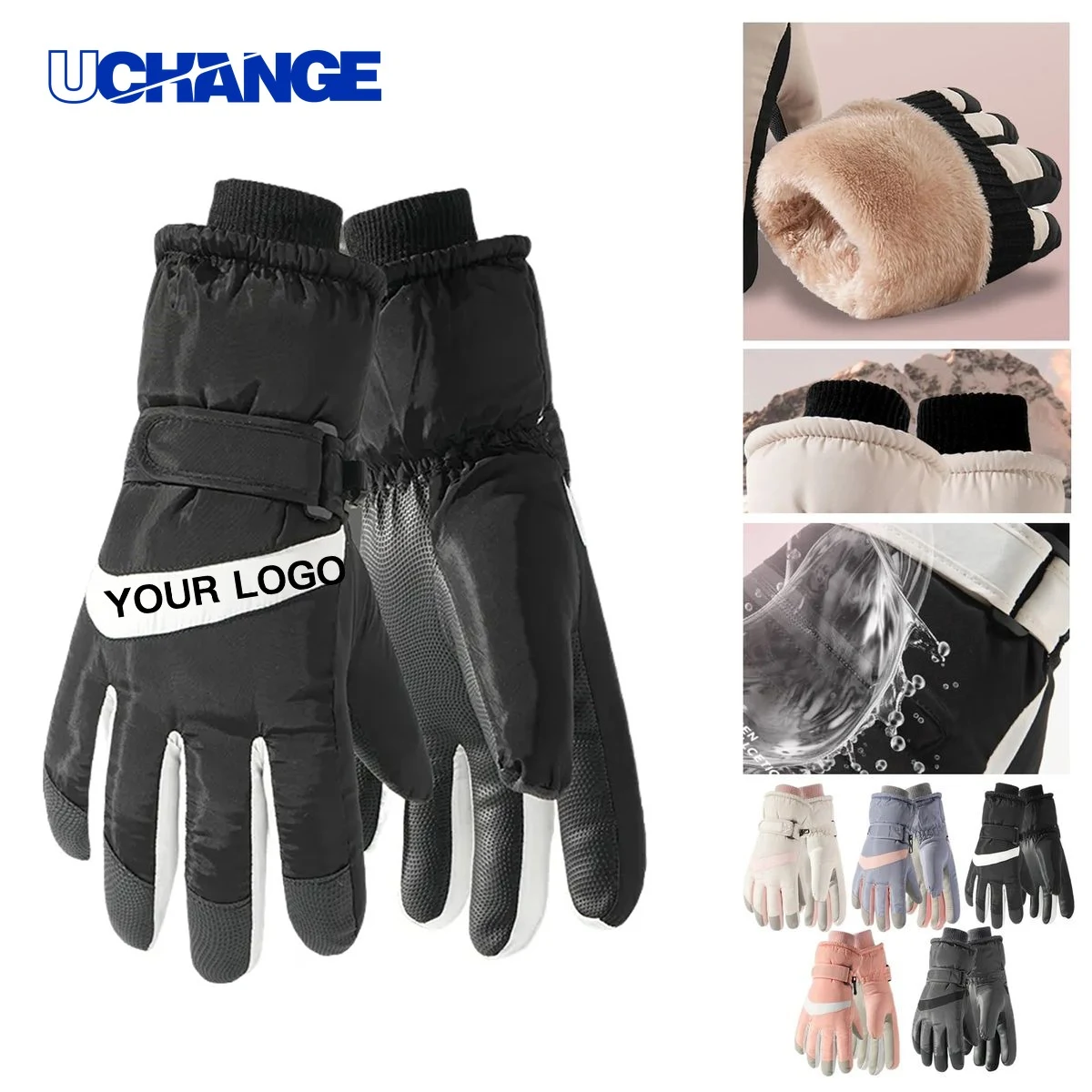 Waterproof Ski Gloves with Touchscreen Fingertips for Snow Sports 1