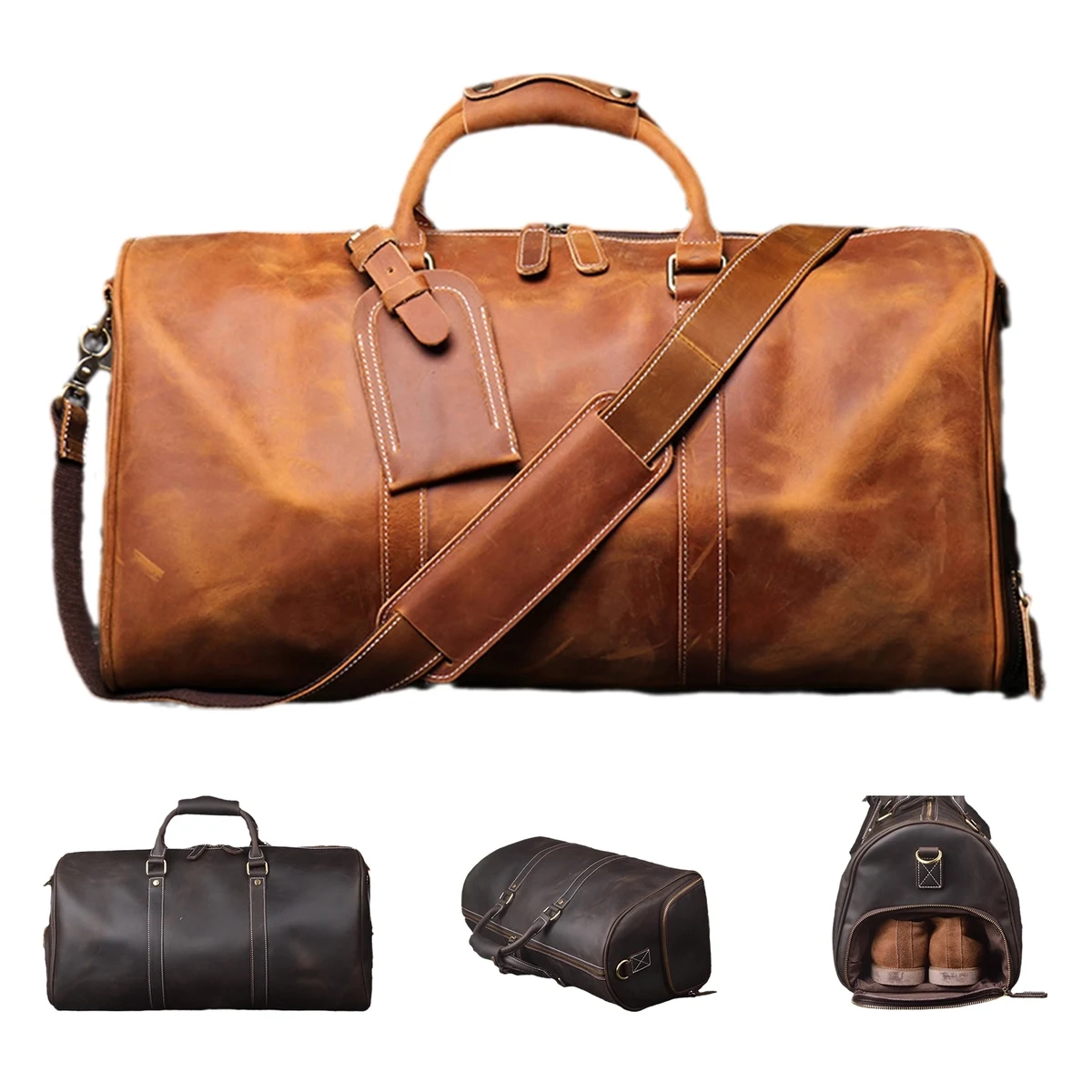 Leather Weekend Duffel Bag 1