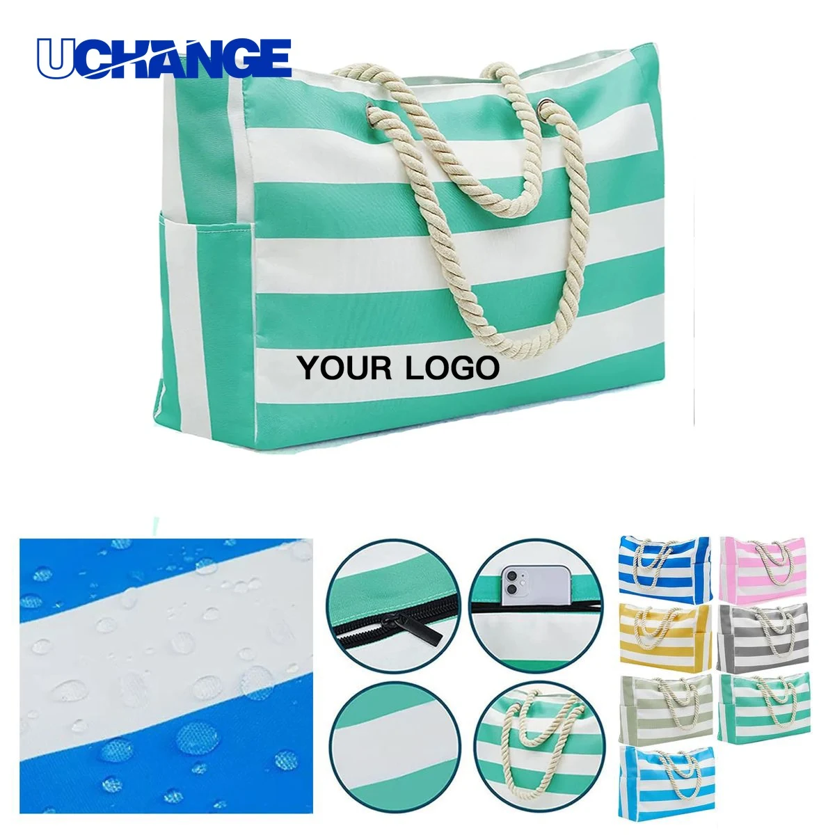 Beach Tote Bag Carrier with Side Pockets 1
