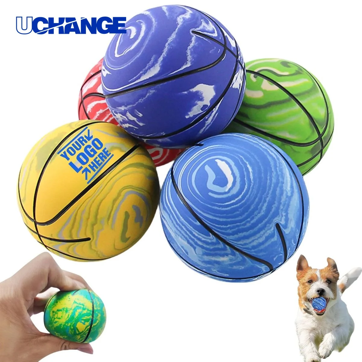 Rubber Mini Basketball Bouncy Ball Toy 1