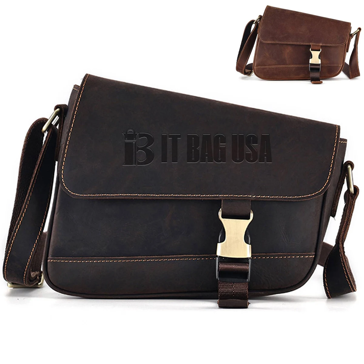 Genuine Leather Messenger Bag for Men 1