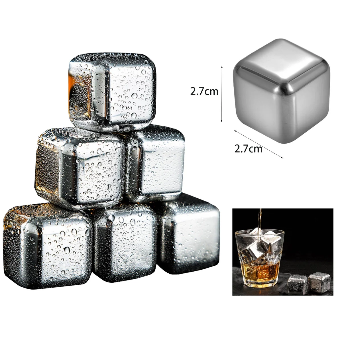 304 Stainless Steel Ice Cubes 1