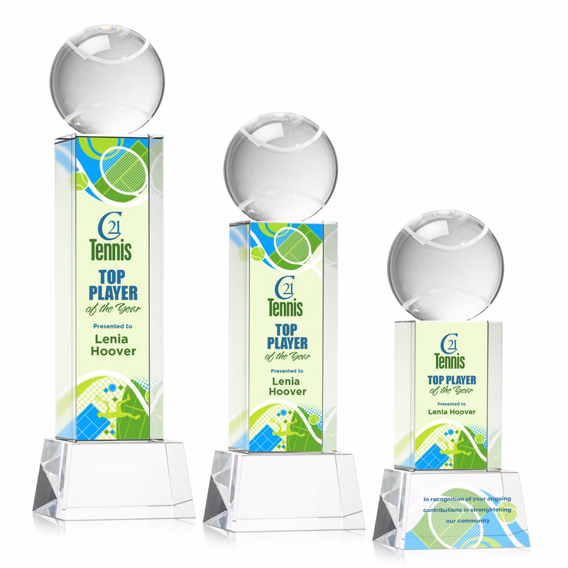Tennis Ball VividPrint™ Award on Belcroft - Clear