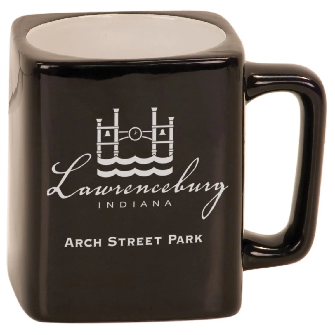 8 oz. Black Ceramic Square LazerMug 1