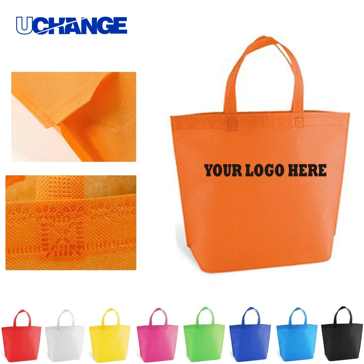 Horizontal Non-Woven Tote Bag with Customizable Logo 1