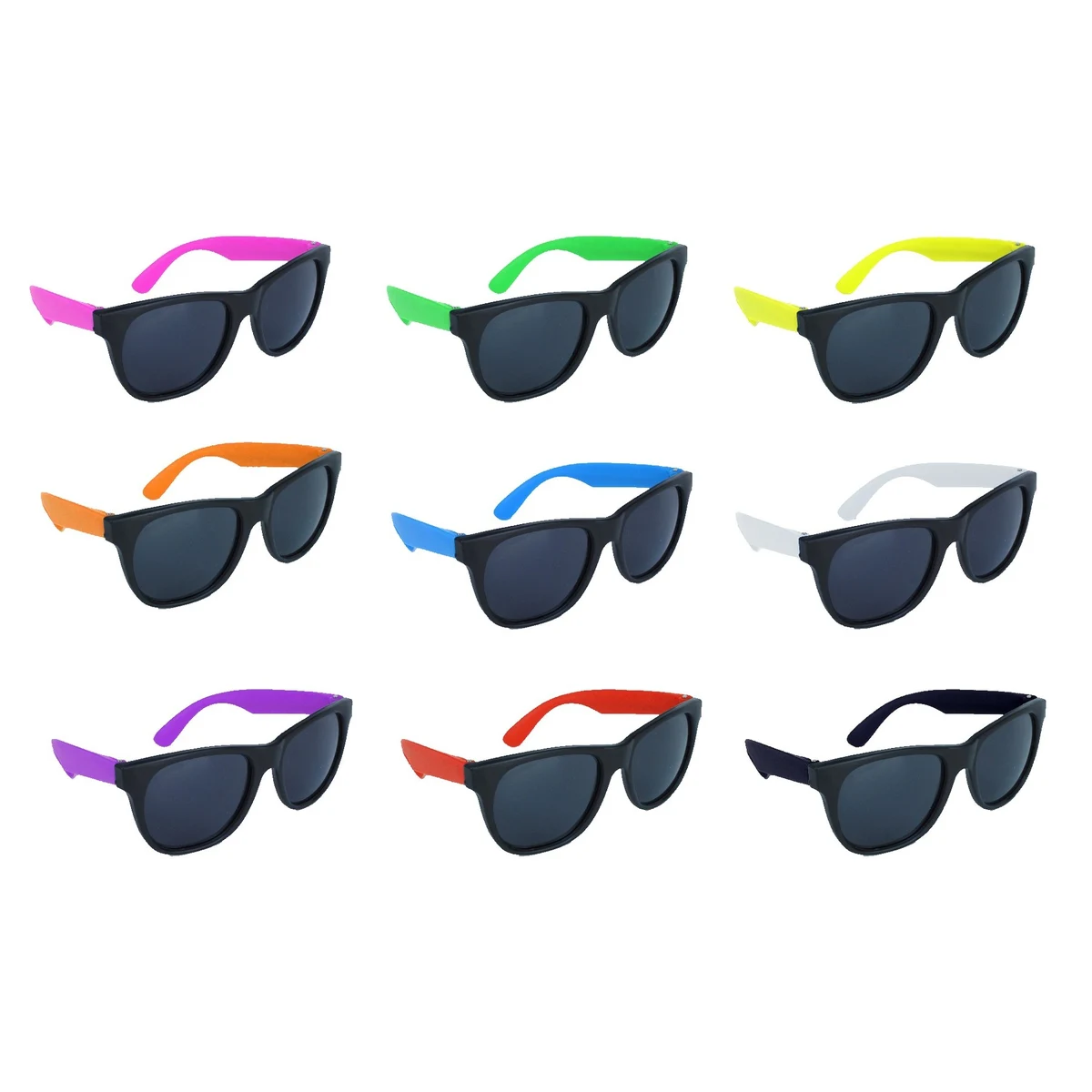Black Frame Sunglasses w/Neon Temples 1