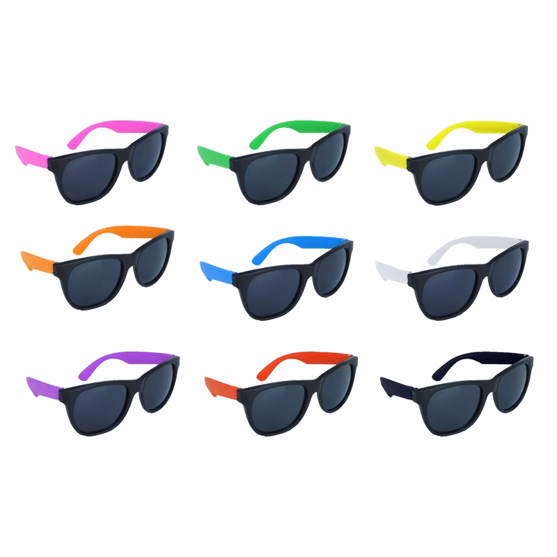Black Frame Sunglasses w/Neon Temples
