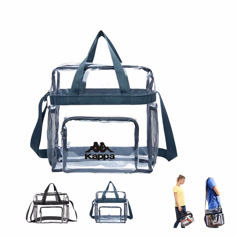 Stadium Approved Clear Tote Bag with Front Zipper Pocket