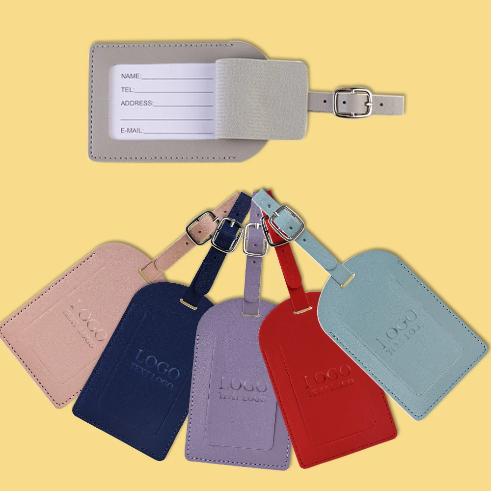 Vegan Leather Luggage Tags With Logo 1