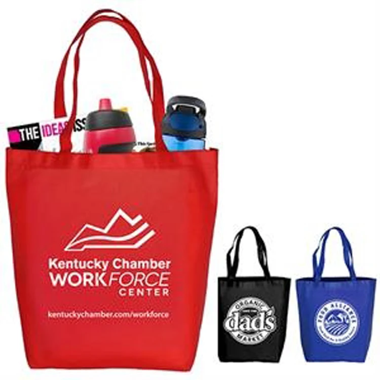 15"W x 14"H x 5"Gusset - "CORAL ECONOMY" Grocery and Shopping Tote Bag 1
