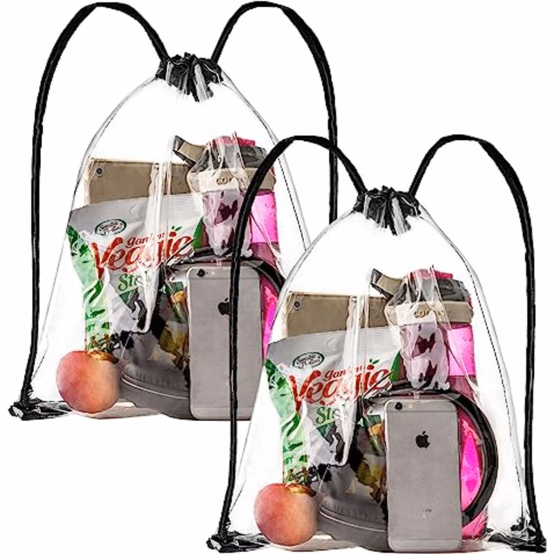 Stadium Approved Cinch Sacks Bag Clear PVC Drawstring Backpack