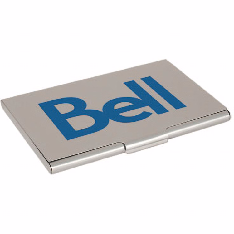 Aluminum Business Card Holder (3 7/8"x2 1/2"x1/4") Screen-Printed