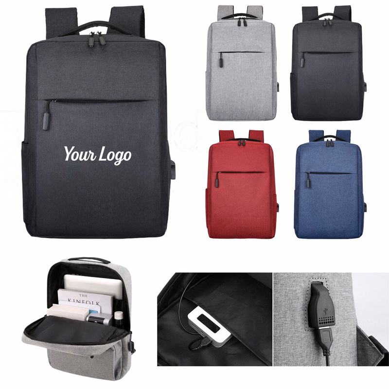 Multi-Compartment USB Laptop Backpack
