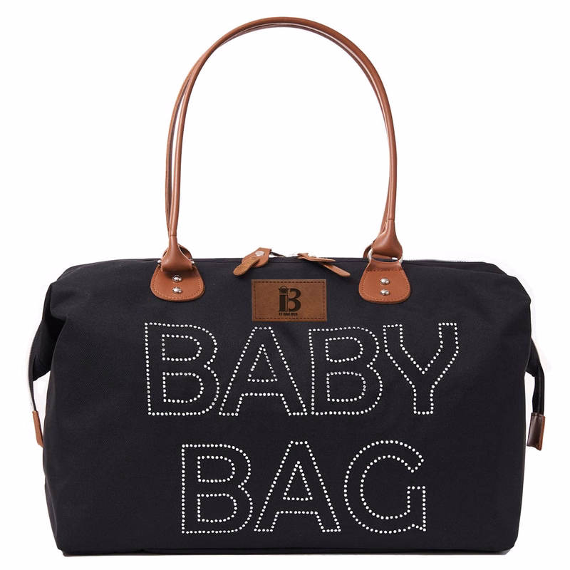 Polyester Baby Diaper Hospital Tote Duffel bag black