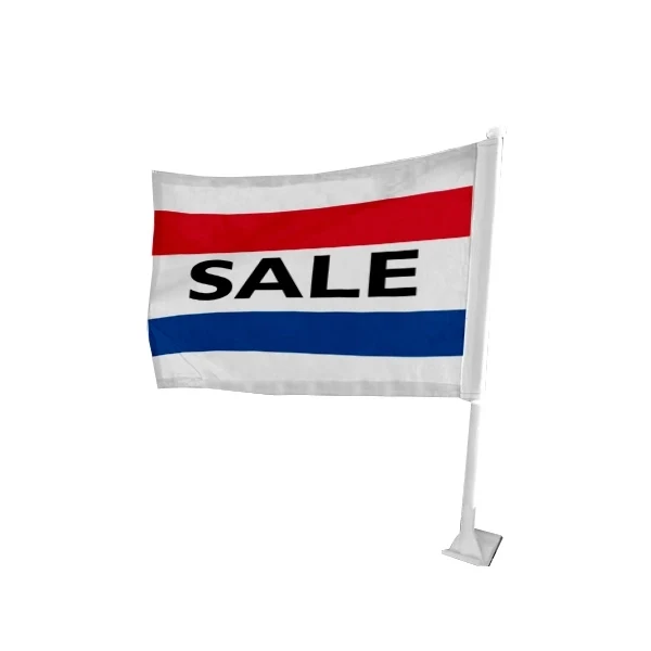 10.5" x 15" 3 Stripe Message Car Flag - wPoly 2 Ply 1