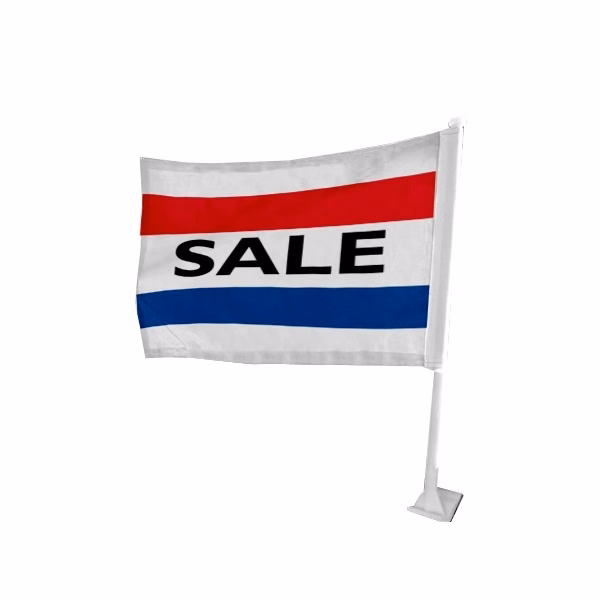 10.5" x 15" 3 Stripe Message Car Flag - wPoly 2 Ply