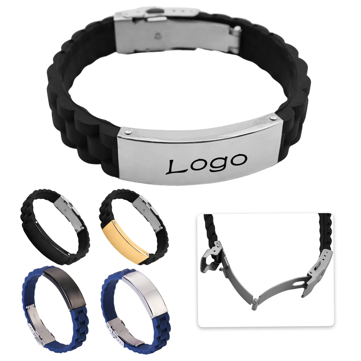 Stainless Steel Woven Silicone Bracelet 1