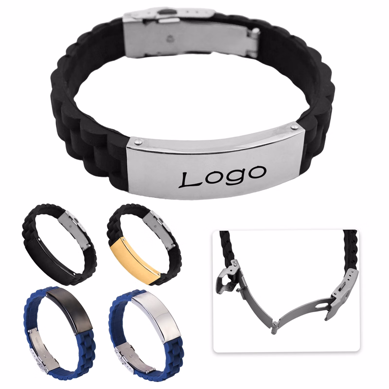 Stainless Steel Woven Silicone Bracelet