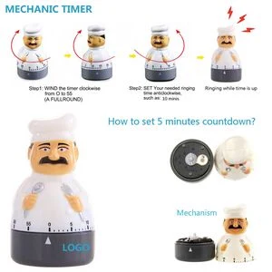 Chef Figure Mechanical Countdown Clock Timer Alarm 1