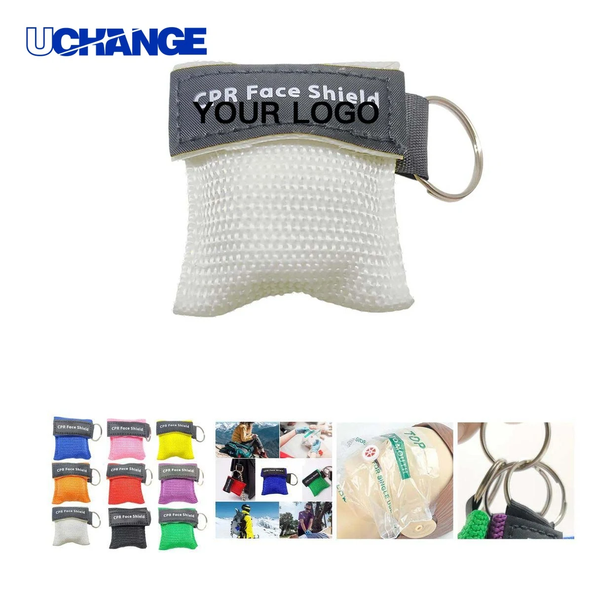 CPR Barrier Mask with Nylon Keychain Case for Emergencies 1