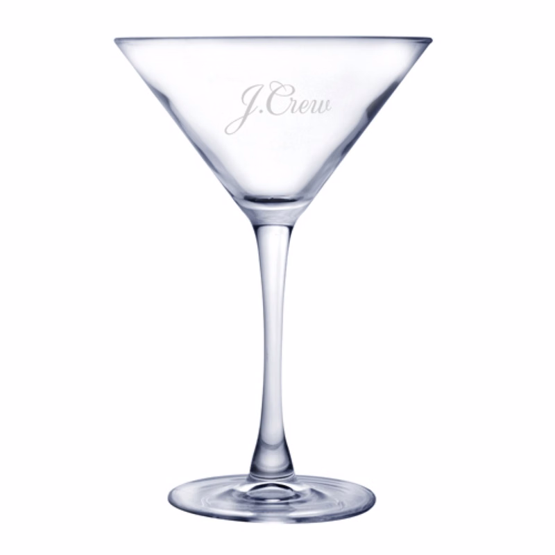 10 Oz. Martini Drinking Glass (Deep Etch)