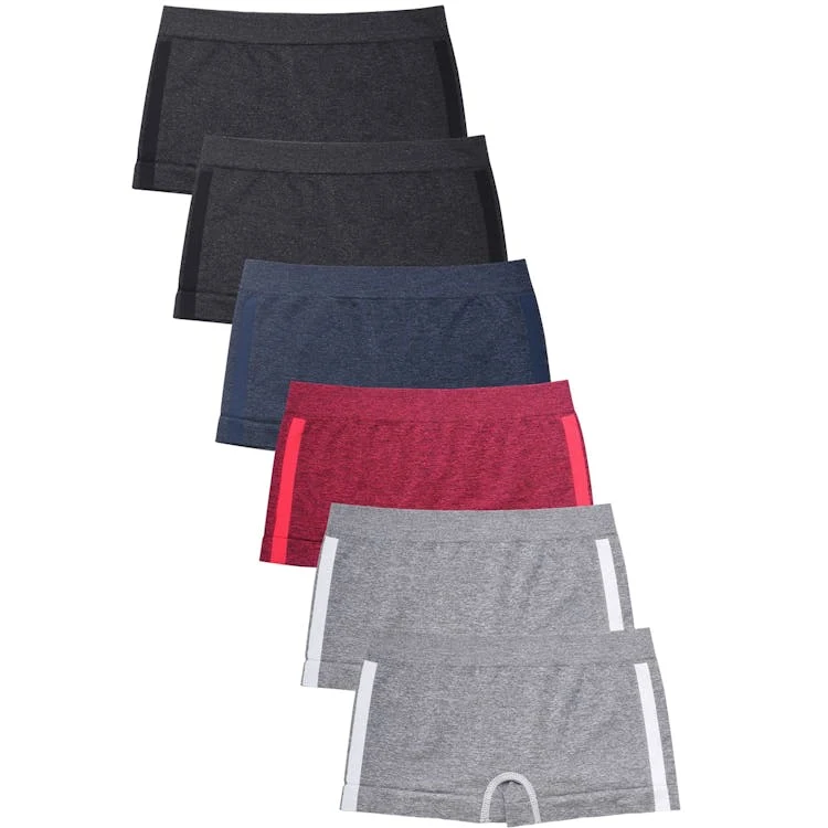 Girls' Seamless Panties - Large 4 Colors with Side Stripes 1