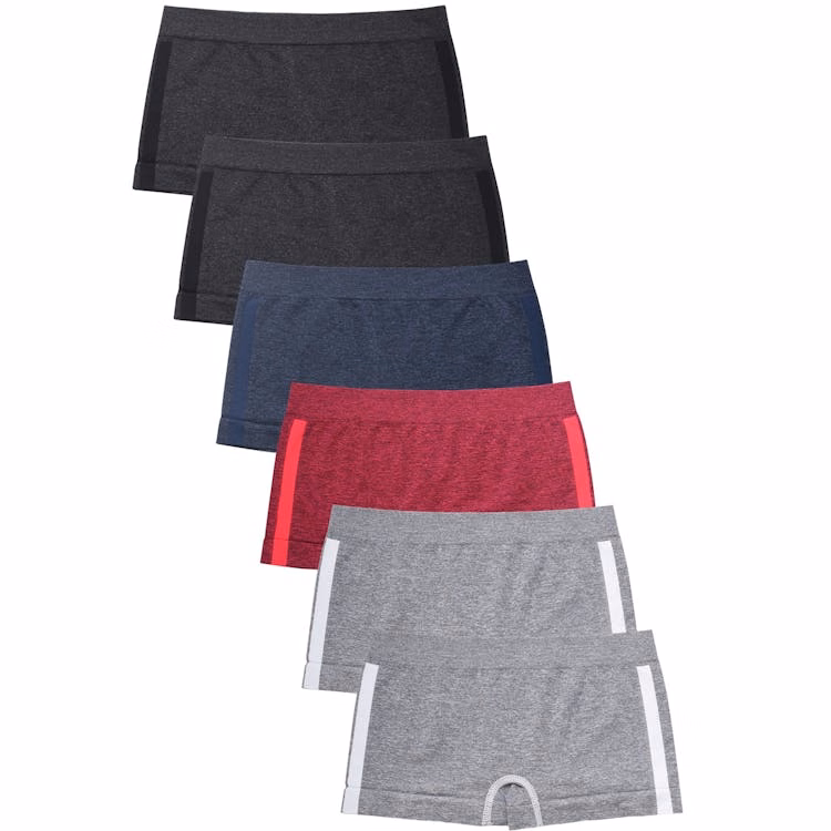 Girls' Seamless Panties - Large 4 Colors with Side Stripes