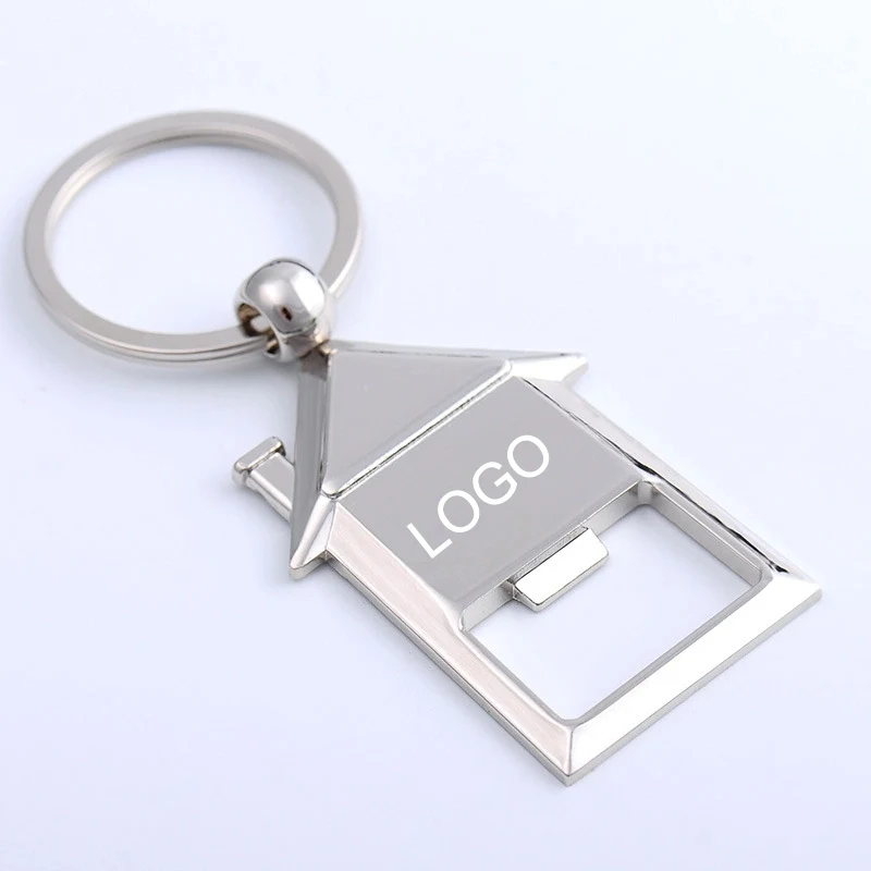 House Shaped Metal Keychains with Bottle Opener 1