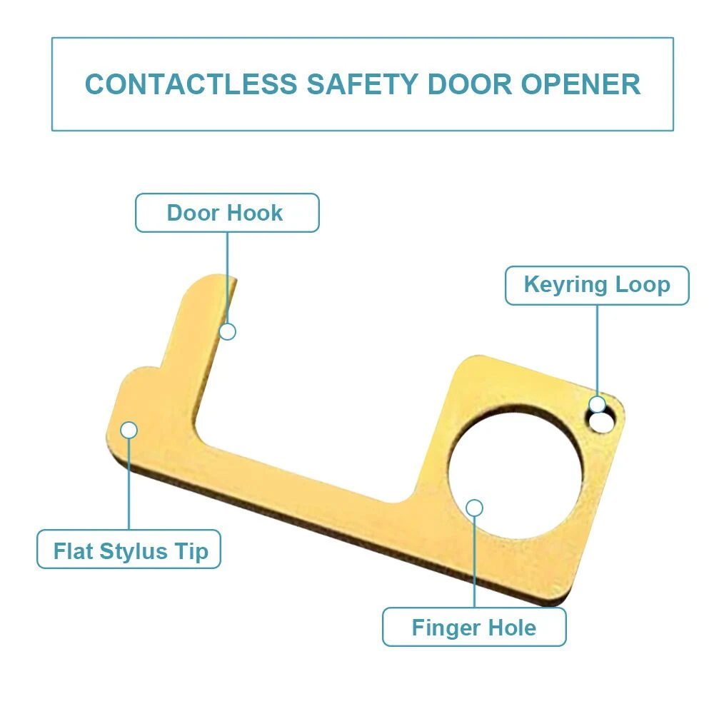 Hygienic Antimicrobial Brass Door Opener & Stylus 1