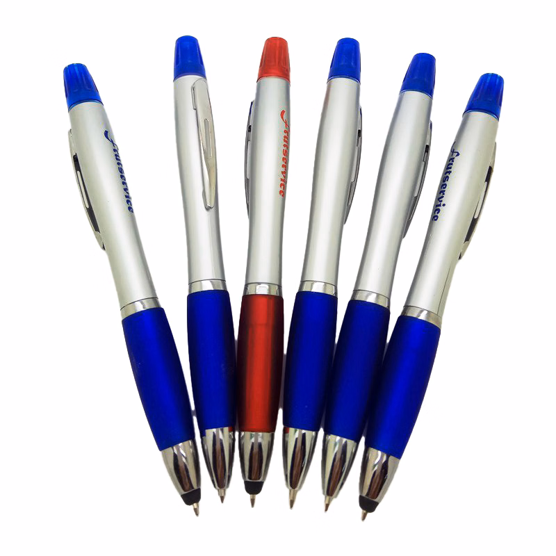 3 in 1 Plastic Touch Screen Ballpoint Highlighter Pens