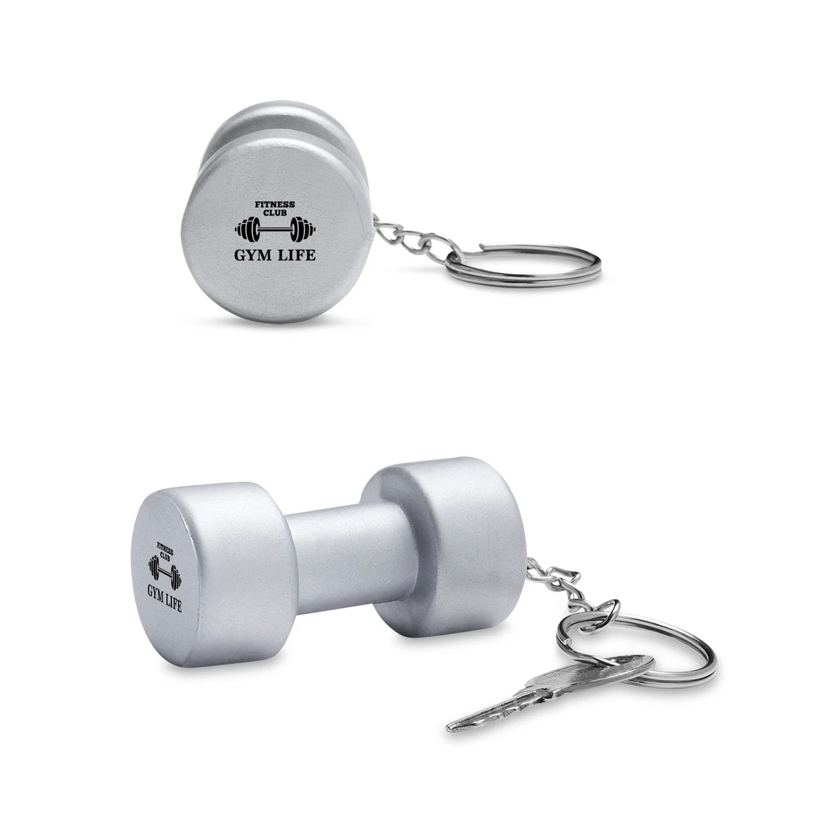 Dumbbell Shape Stress Ball Keychain 1