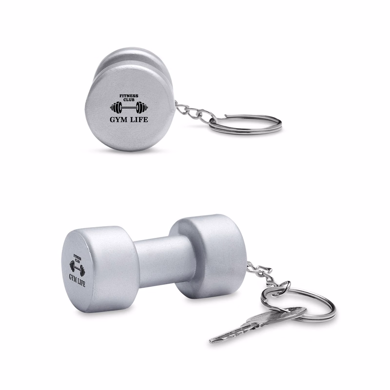 Dumbbell Shape Stress Ball Keychain