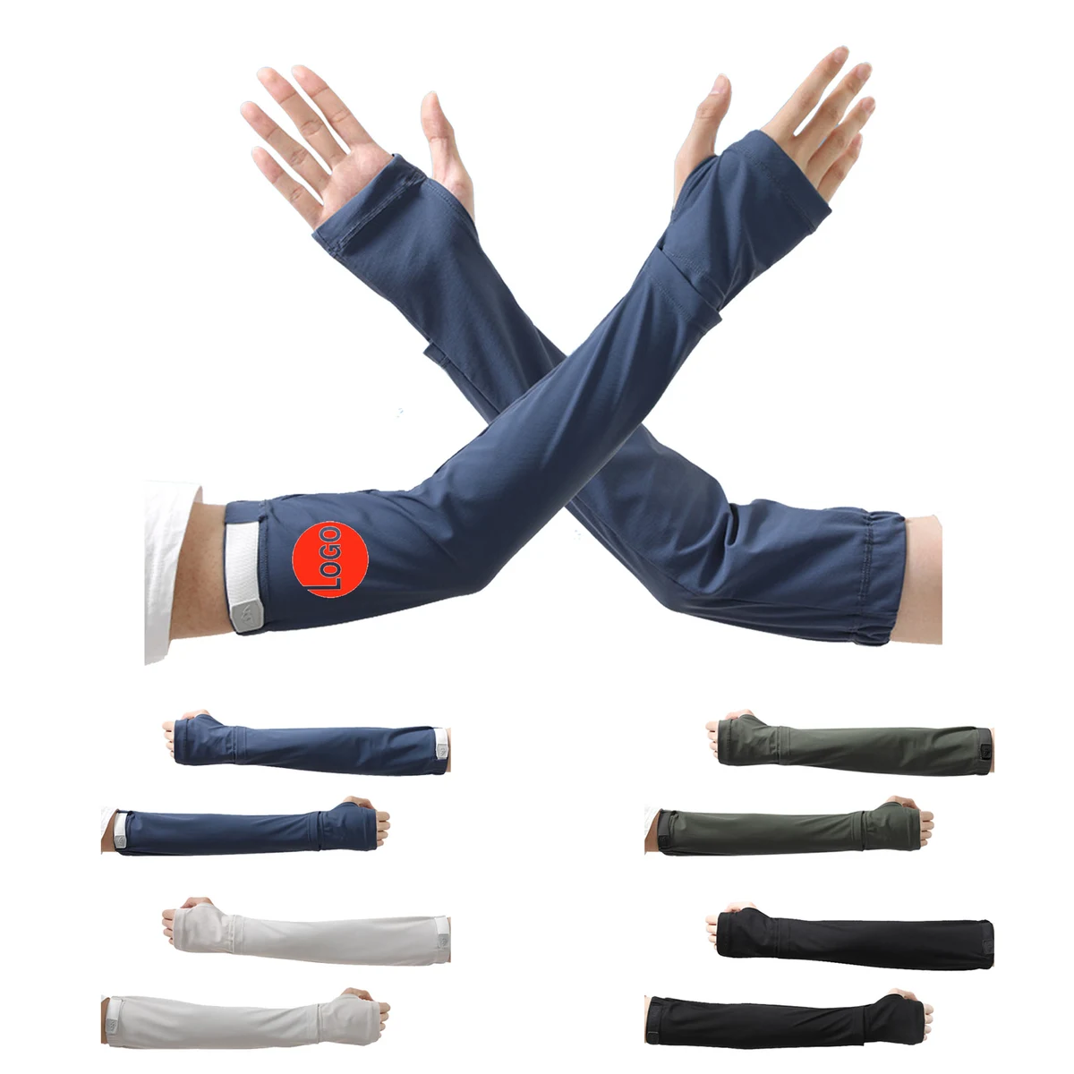 Sun Protection Cooling Arm Sleeves with Thumb Holes 1