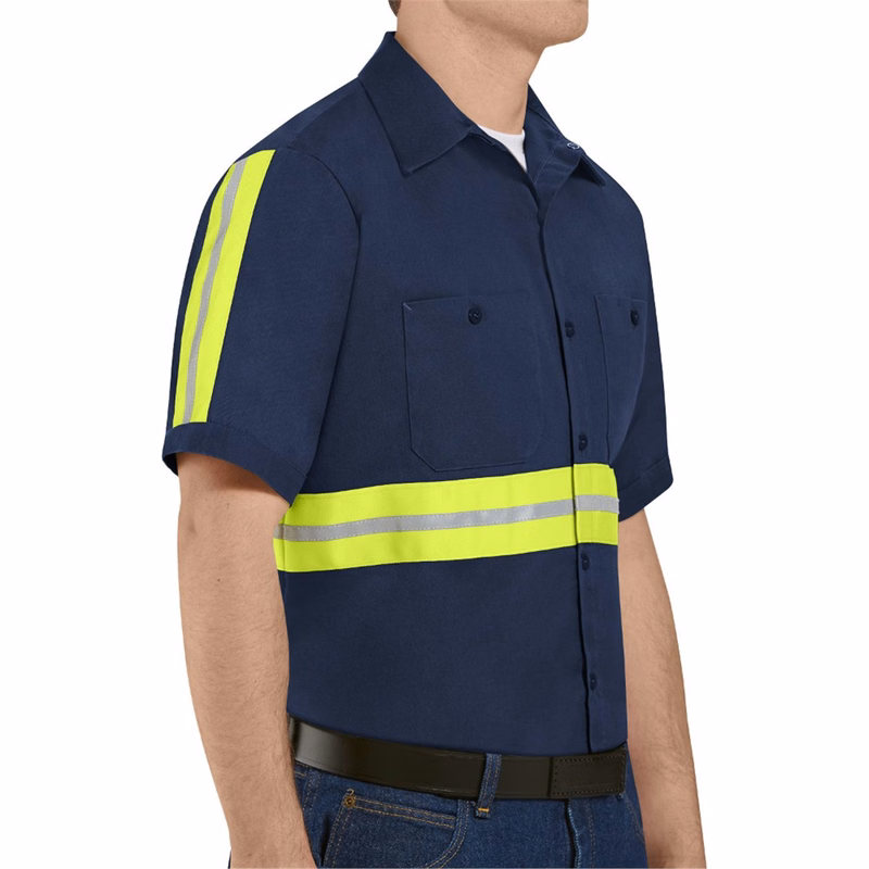Men's Enhanced Visibility Short Sleeve Cotton Work Shirt - SC40E