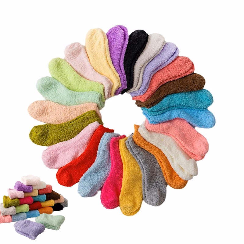Plush Slipper Sleep Comfy Crew Sock