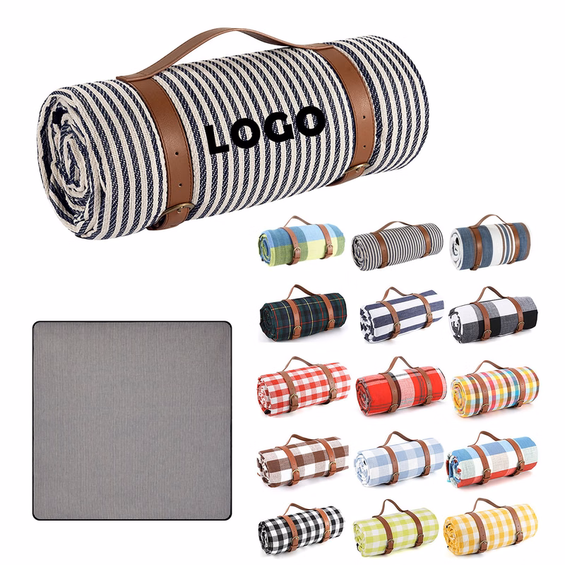 Acrylic Leather Strap Picnic Mat
