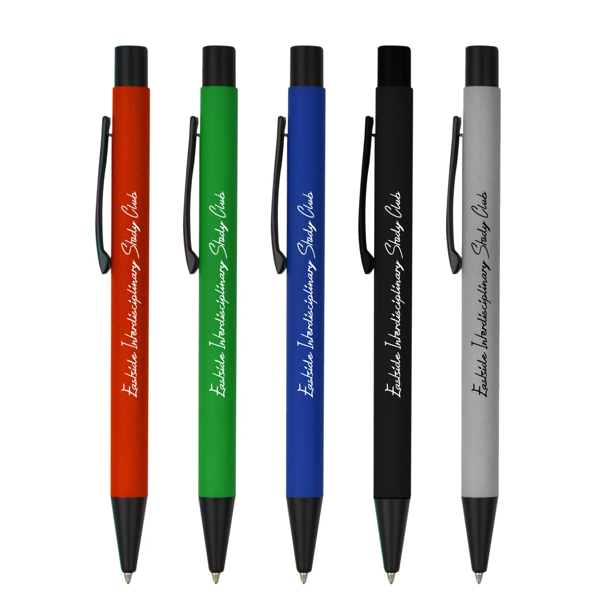 Soft Rubber Click Metal Ballpoint Pen with Chrome Engraving 1