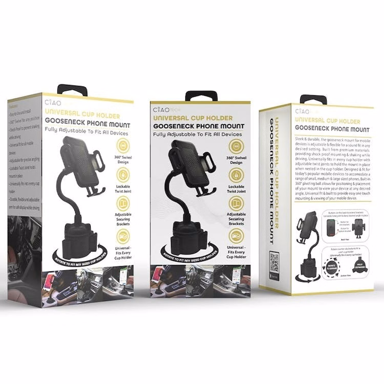 Gooseneck Phone Mount - Cup Holder Universal