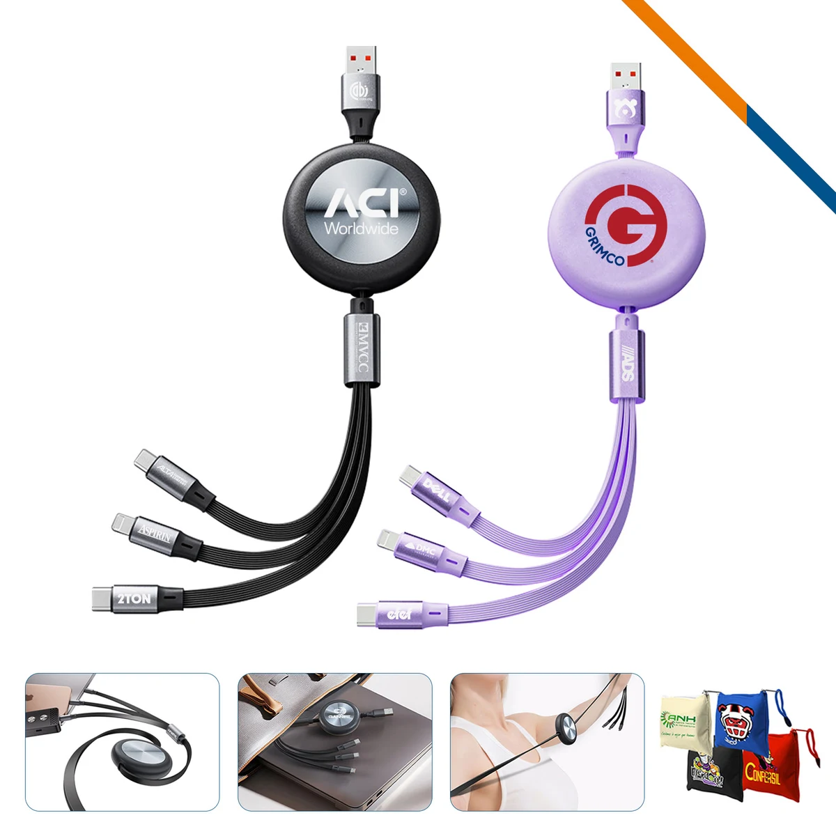 FlexPull 3in1 15W Retractable Fast Charging Cable 1