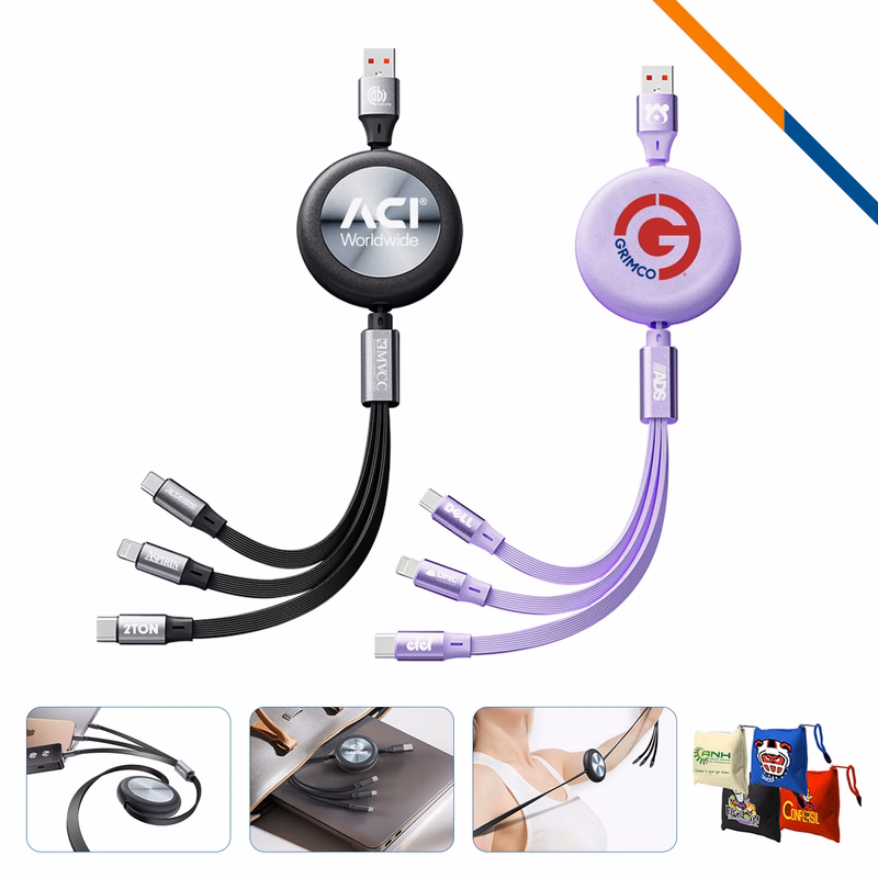 FlexPull 3in1 15W Retractable Fast Charging Cable