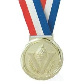 Victory Olympic Style Medal with Ribbon 3-1/4" 1