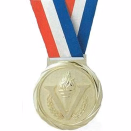 Victory Olympic Style Medal with Ribbon 3-1/4"
