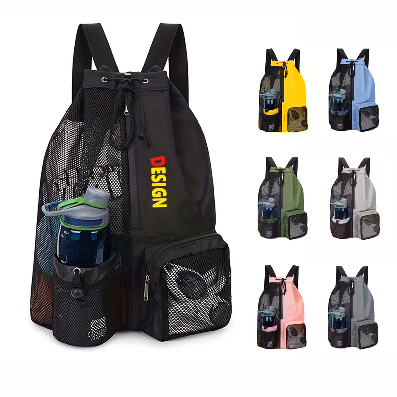 Swim Mesh Drawstring Backpack