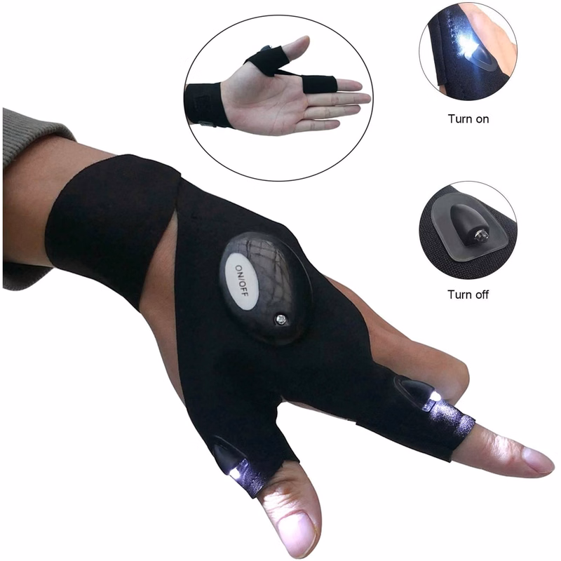 Flashlight Glow Fishing Gloves