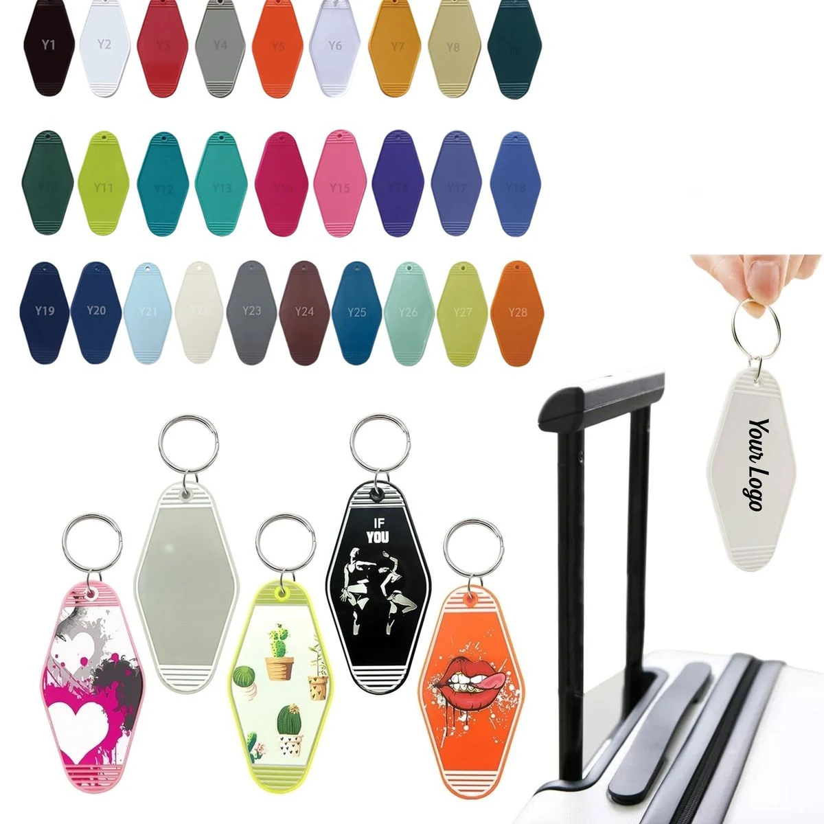 Plastic Retro Hotel Keychain 1
