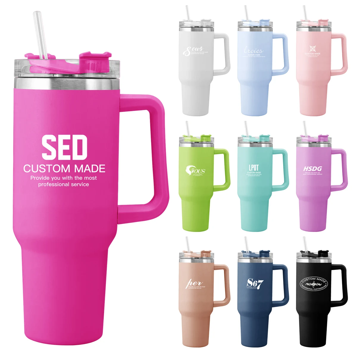 40oz Stainless Vacuum Tumbler with Handle 1