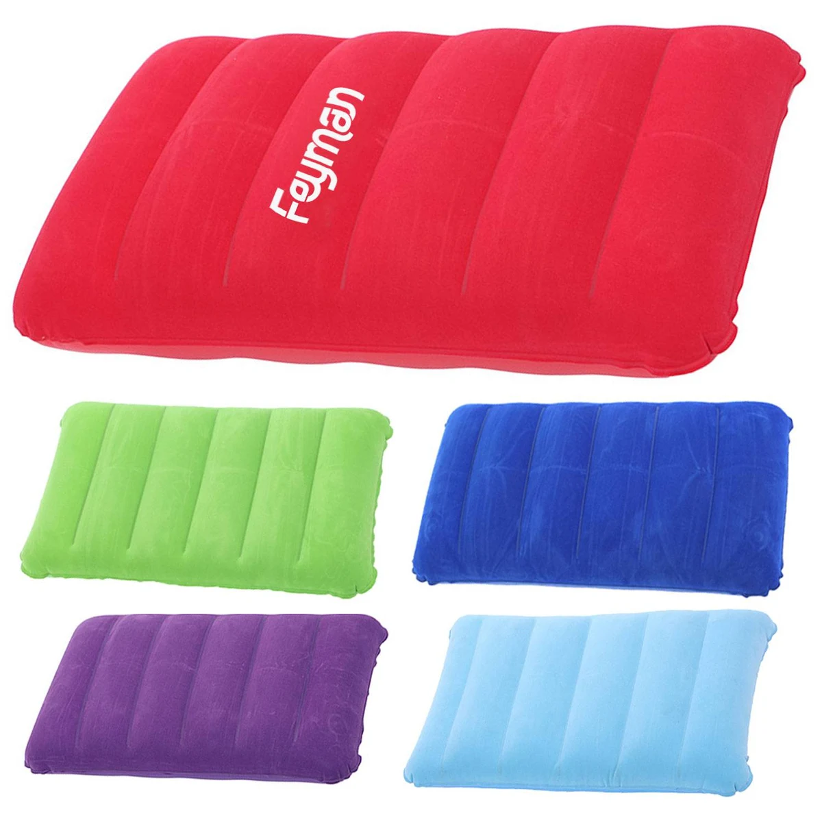 Square Travel PVC Flocking Inflatable Pillow 1